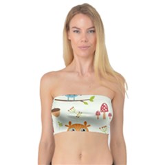 Forest Seamless Pattern With Cute Owls Bandeau Top by Vaneshart