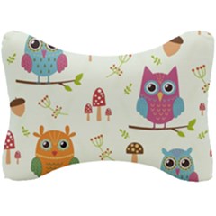 Forest Seamless Pattern With Cute Owls Seat Head Rest Cushion by Vaneshart