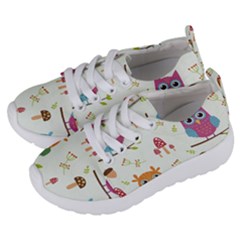 Forest Seamless Pattern With Cute Owls Kids  Lightweight Sports Shoes by Vaneshart