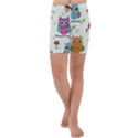 Forest Seamless Pattern With Cute Owls Kids  Lightweight Velour Capri Yoga Leggings View1