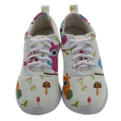 Forest Seamless Pattern With Cute Owls Athletic Shoes