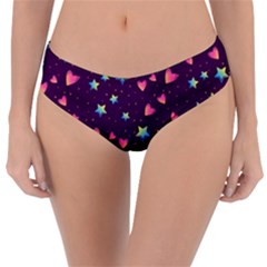 Colorful Stars Hearts Seamless Vector Pattern Reversible Classic Bikini Bottoms by Vaneshart