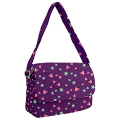 Colorful Stars Hearts Seamless Vector Pattern Courier Bag by Vaneshart