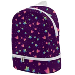 Colorful Stars Hearts Seamless Vector Pattern Zip Bottom Backpack by Vaneshart