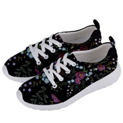 Embroidery Trend Floral Pattern Small Branches Herb Rose Women s Lightweight Sports Shoes by Vaneshart