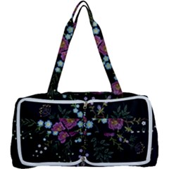 Embroidery Trend Floral Pattern Small Branches Herb Rose Multi Function Bag by Vaneshart