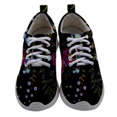 Embroidery Trend Floral Pattern Small Branches Herb Rose Athletic Shoes