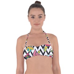 Vector Romantic Love Seamless Pattern Halter Bandeau Bikini Top by Vaneshart