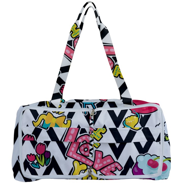 Vector Romantic Love Seamless Pattern Multi Function Bag