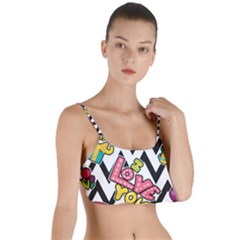 Vector Romantic Love Seamless Pattern Layered Top Bikini Top  by Vaneshart