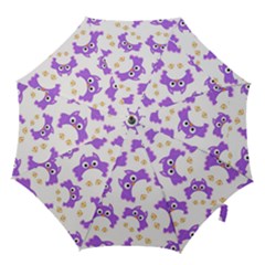 Purple Owl Pattern Background Hook Handle Umbrellas (small) by Vaneshart