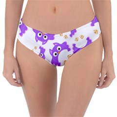 Purple Owl Pattern Background Reversible Classic Bikini Bottoms by Vaneshart