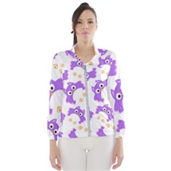 Purple Owl Pattern Background Women s Windbreaker by Vaneshart