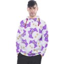 Purple Owl Pattern Background Men s Pullover Hoodie View1