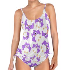 Purple Owl Pattern Background Tankini Set by Vaneshart