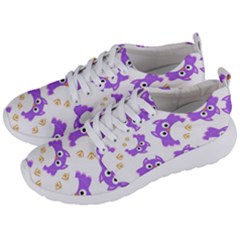 Purple Owl Pattern Background Men s Lightweight Sports Shoes by Vaneshart