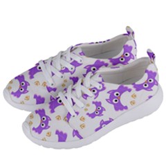 Purple Owl Pattern Background Women s Lightweight Sports Shoes by Vaneshart