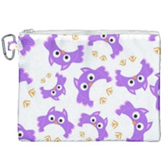 Purple Owl Pattern Background Canvas Cosmetic Bag (xxl) by Vaneshart