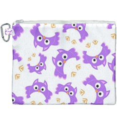 Purple Owl Pattern Background Canvas Cosmetic Bag (xxxl) by Vaneshart