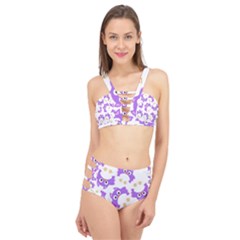 Purple Owl Pattern Background Cage Up Bikini Set by Vaneshart