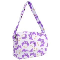 Purple Owl Pattern Background Courier Bag by Vaneshart