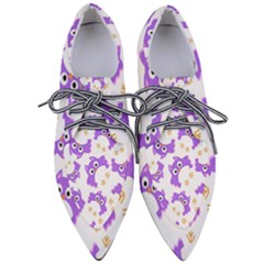 Purple Owl Pattern Background Pointed Oxford Shoes by Vaneshart