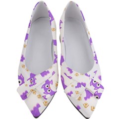 Purple Owl Pattern Background Women s Bow Heels