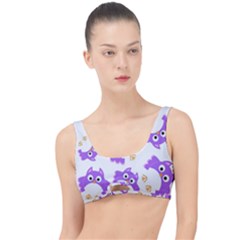 Purple Owl Pattern Background The Little Details Bikini Top