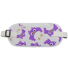 Purple Owl Pattern Background Rounded Waist Pouch