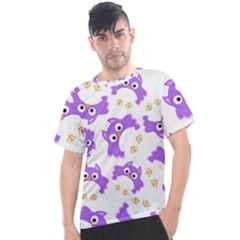 Purple Owl Pattern Background Men s Sport Top