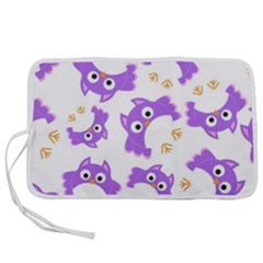 Purple Owl Pattern Background Pen Storage Case (l)