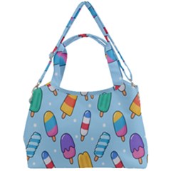 Cute Kawaii Ice Cream Seamless Pattern Double Compartment Shoulder Bag by Vaneshart