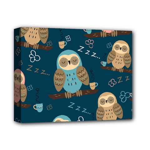 Seamless Pattern Owls Dreaming Deluxe Canvas 14  X 11  (stretched) by Vaneshart