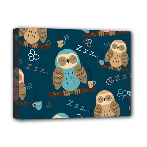 Seamless Pattern Owls Dreaming Deluxe Canvas 16  X 12  (stretched)  by Vaneshart