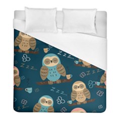 Seamless Pattern Owls Dreaming Duvet Cover (full/ Double Size) by Vaneshart