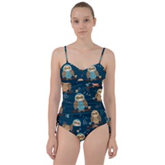 Seamless Pattern Owls Dreaming Sweetheart Tankini Set by Vaneshart