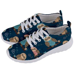 Seamless Pattern Owls Dreaming Men s Lightweight Sports Shoes by Vaneshart