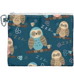 Seamless Pattern Owls Dreaming Canvas Cosmetic Bag (xxxl) by Vaneshart