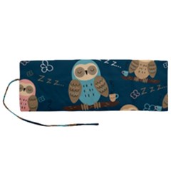 Seamless Pattern Owls Dreaming Roll Up Canvas Pencil Holder (m) by Vaneshart