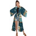 Seamless Pattern Owls Dreaming Maxi Kimono View1