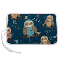 Seamless Pattern Owls Dreaming Pen Storage Case (s) by Vaneshart