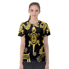 Mexican Culture Golden Tribal Icons Women s Sport Mesh Tee