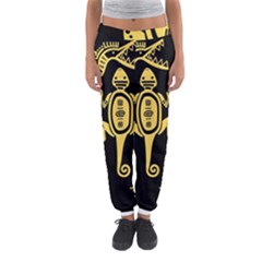 Mexican Culture Golden Tribal Icons Women s Jogger Sweatpants