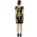 Mexican Culture Golden Tribal Icons Short Sleeve Skater Dress View2