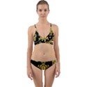 Mexican Culture Golden Tribal Icons Wrap Around Bikini Set View1