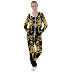 Mexican Culture Golden Tribal Icons Women s Tracksuit