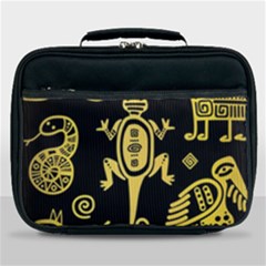 Mexican Culture Golden Tribal Icons Lunch Bag