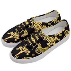 Mexican Culture Golden Tribal Icons Women s Classic Low Top Sneakers by Vaneshart