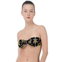 Mexican Culture Golden Tribal Icons Classic Bandeau Bikini Top 