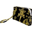 Mexican Culture Golden Tribal Icons Wristlet Pouch Bag (Small) View1